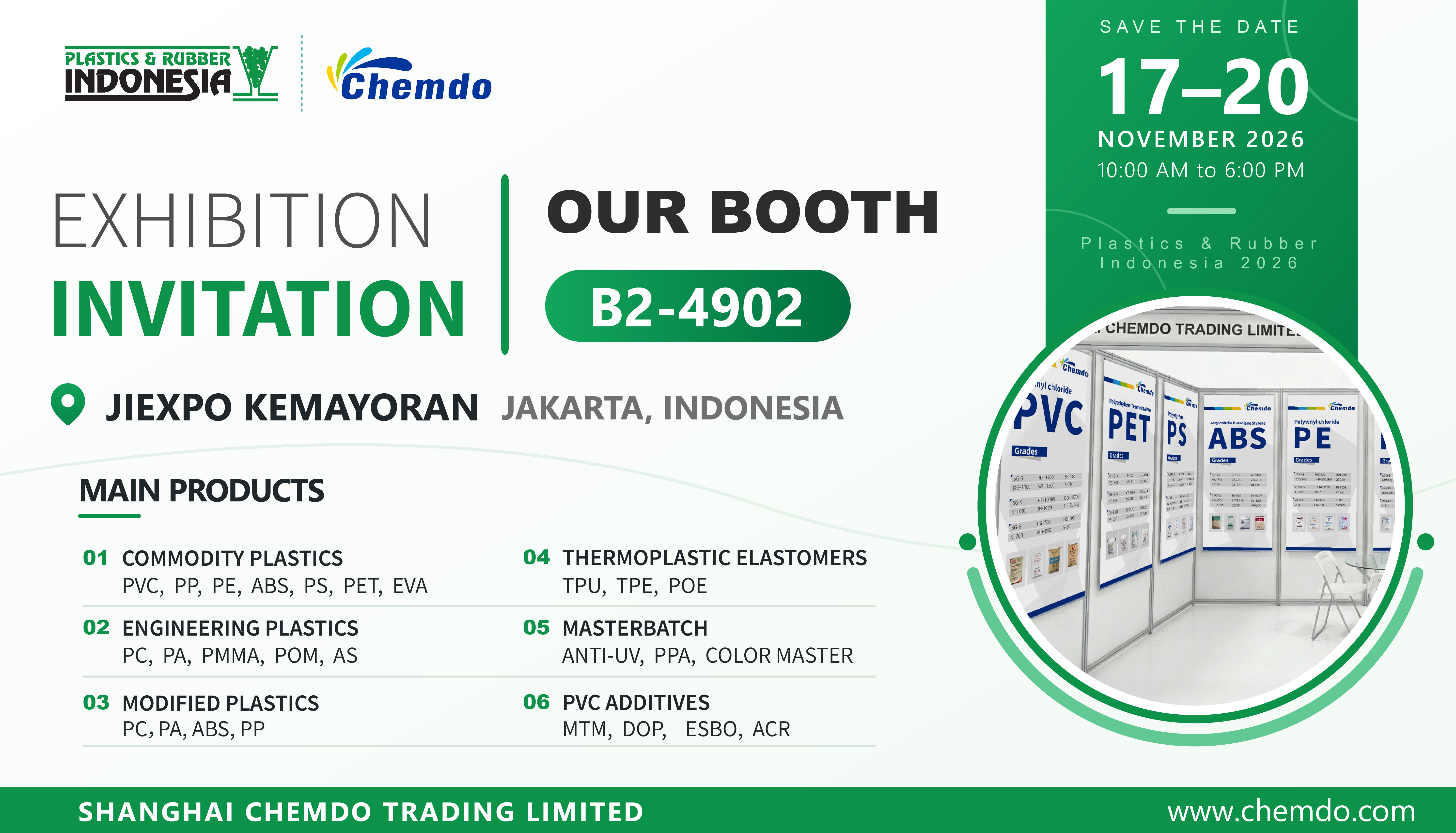 Exhibition Invitation: Meet Chemdo at Plastics & Rubber Indonesia 2026